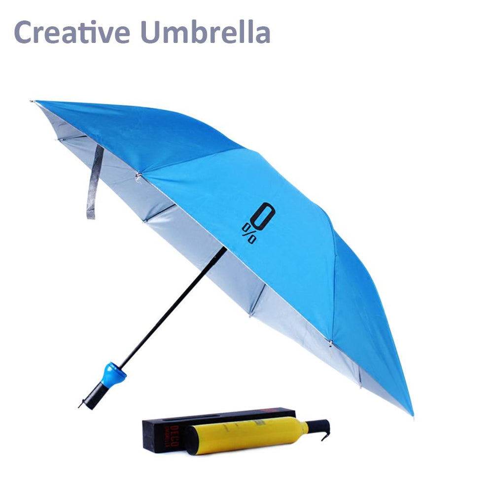 Pocket Folding Wine Bottle Umbrella Fervent 16-Rib Super-Strength Rainbow Umbrella โ Windproof & Stylish Storm Protector HP DD