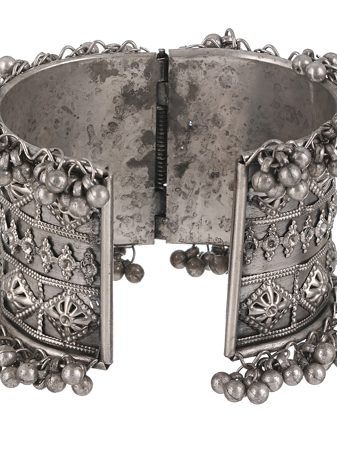 German Silver Oxidised Silver-Plated Bangle-Style Bracelet