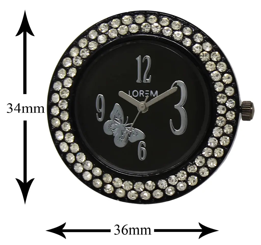 LOREM Black Butterfly Analog Watch For Women LR201 LOREM