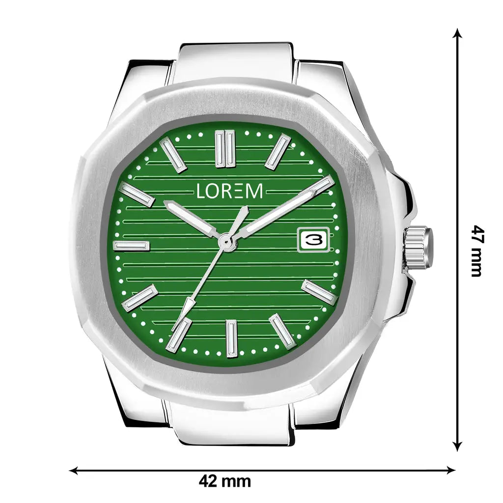 LOREM Green Dial Date Function Analog Watch For Men LR146 LOREM