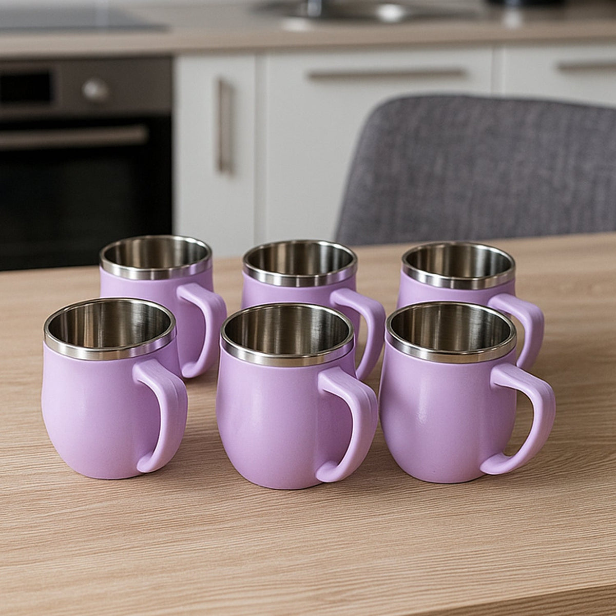Premium Apex Chit-chat Double Wall Stainless Steel Mug Set (6pc200ml) Approx HP DD