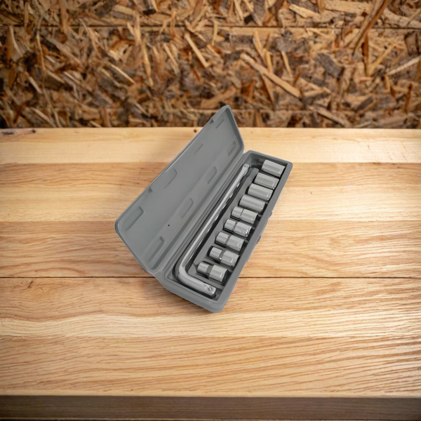 10-Piece 3/8 Inch Drive 6-Point Standard Socket Wrench Set HP DD