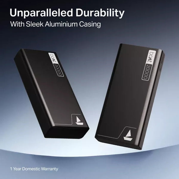 boAt Energyshroom PB400 Powerbank with 20000mAh battery capacity with Smart IC protection(Carbon Black) hp excluisve