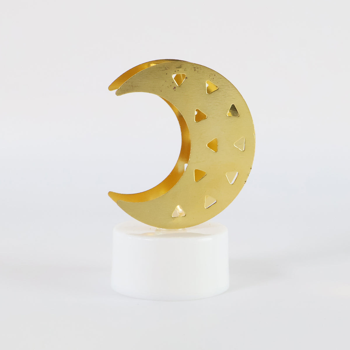 Decorative Moon Shaped Flameless Led Candles Warm Yellow Light for Home(4 Pc)