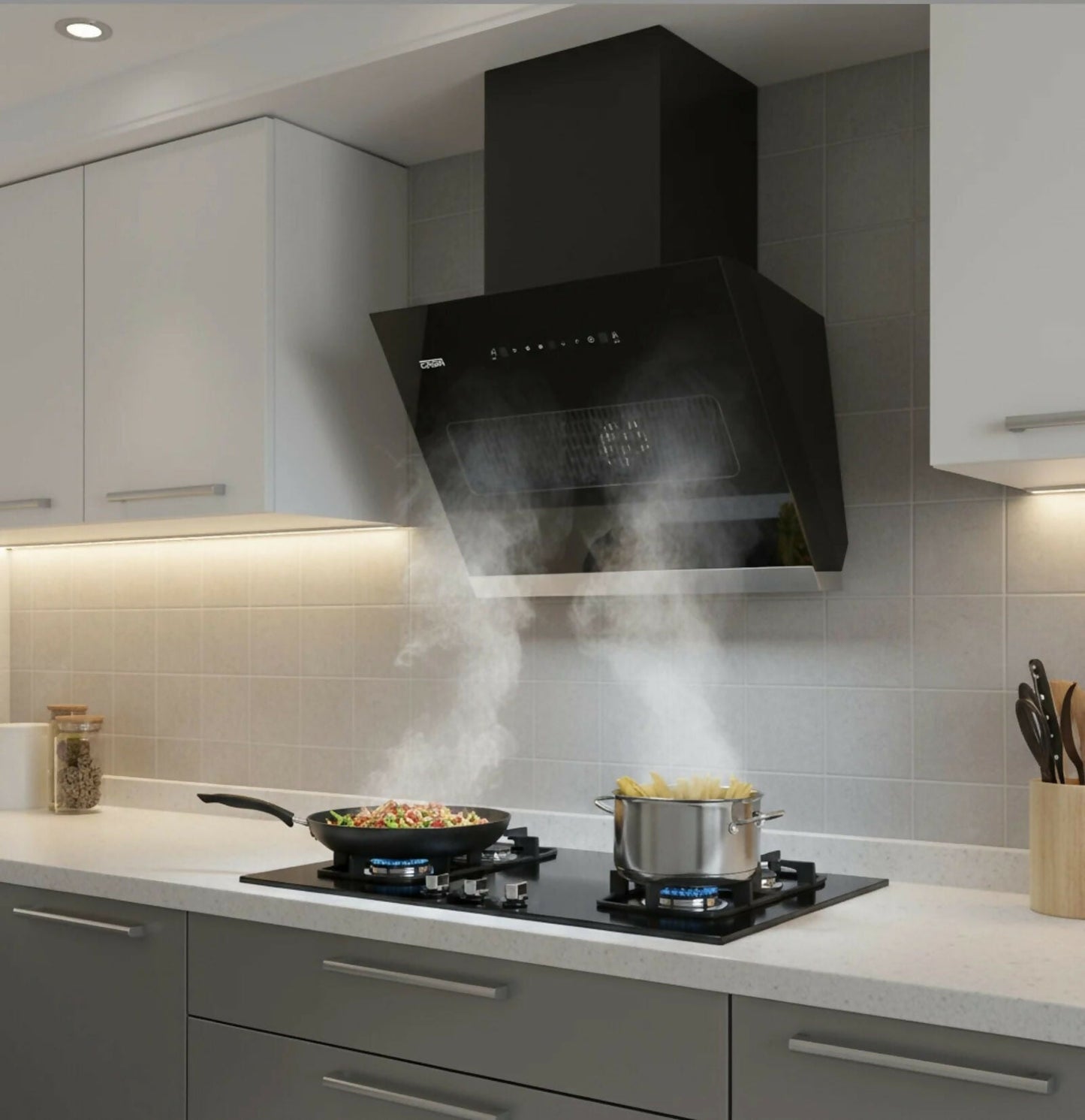 Casa Inclinato 90cm Black Chimney CASA Home Appliances