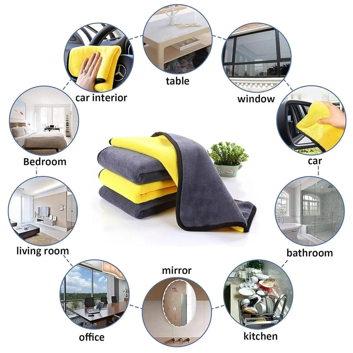 Premium Microfiber Cleaning Cloth Towel (40x30 Cm 1 Pc) HP DD