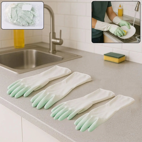 Latex Household Gloves (2 Pair Mix Color) HP DD