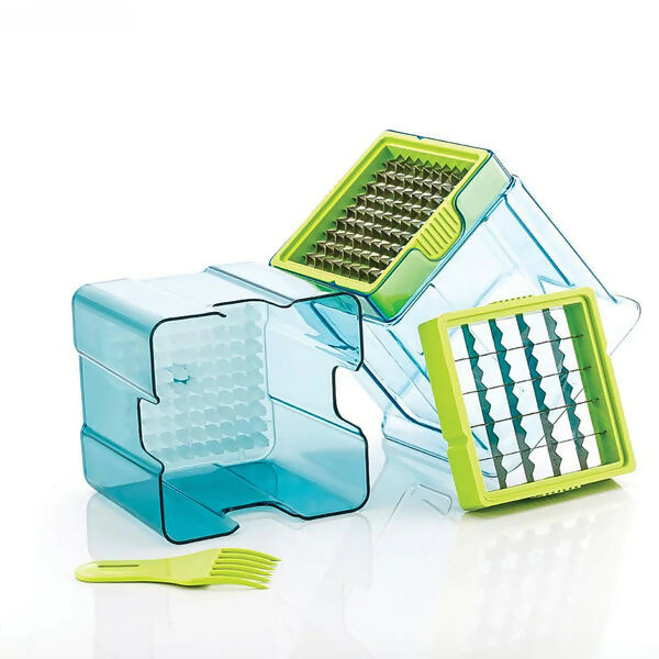 2 In 1 Potato Chipser Slicer French Fries Maker Finger Chips Plastic Two Blades Finger Chips Cutter For Kitchen Accessoryvegetable Fruit Slicer (1 Pc) ABHI Mobiles