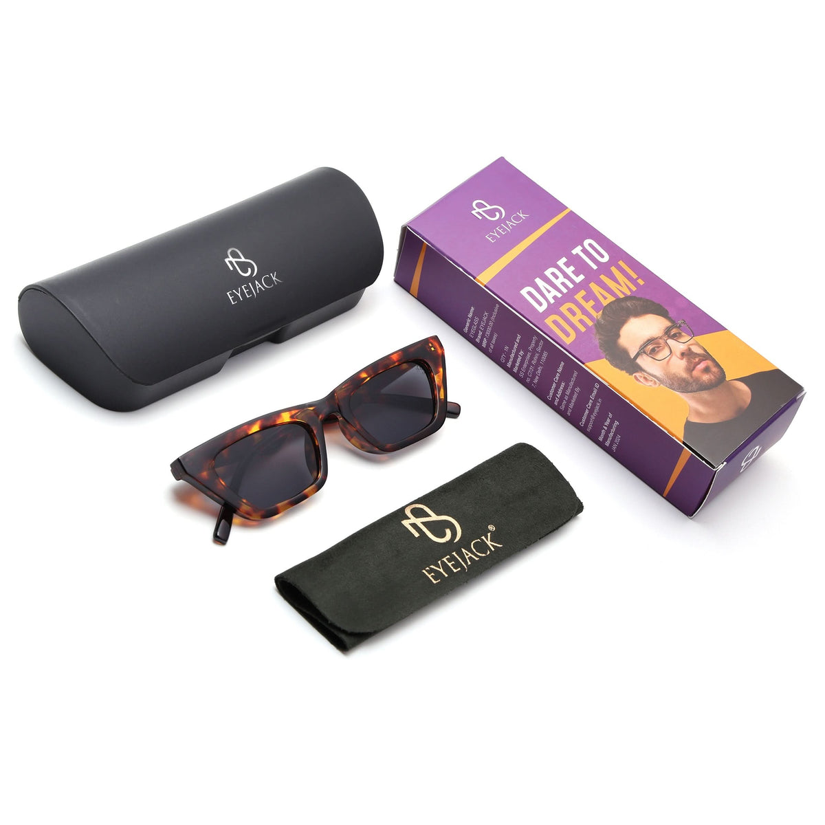 Eyejack Demi Brown Cateye Sunglasses for Men and Women - Style 1232 - detail view