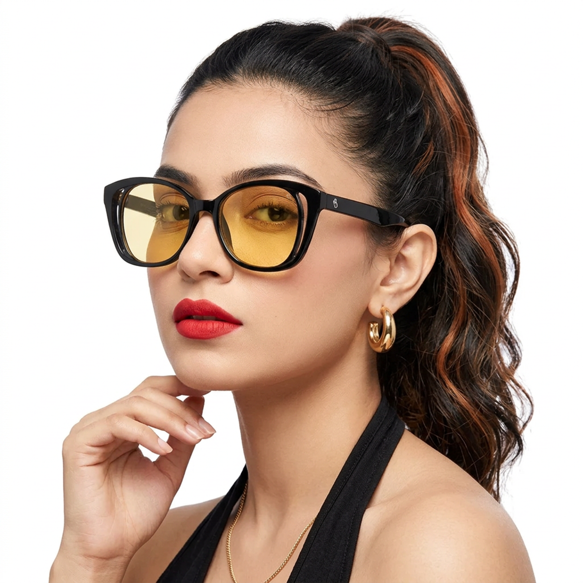 Eyejack Shine Black Round Sunglasses for Men and Women - Style 1219 - worn by a male model (image 1)