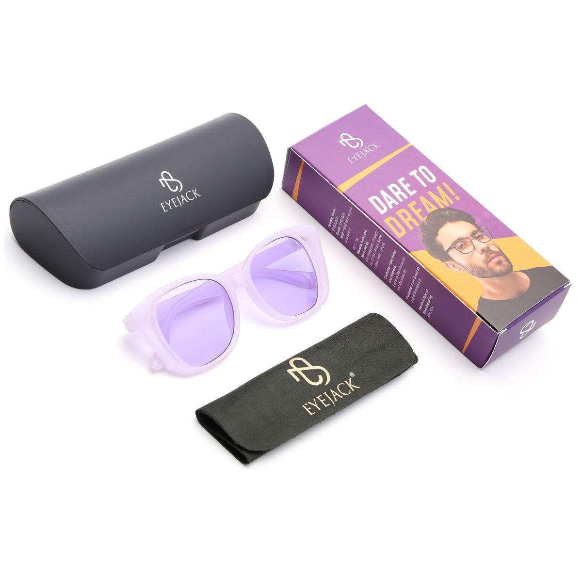 Eyejack Purple Round Sunglasses for Men and Women - detail view