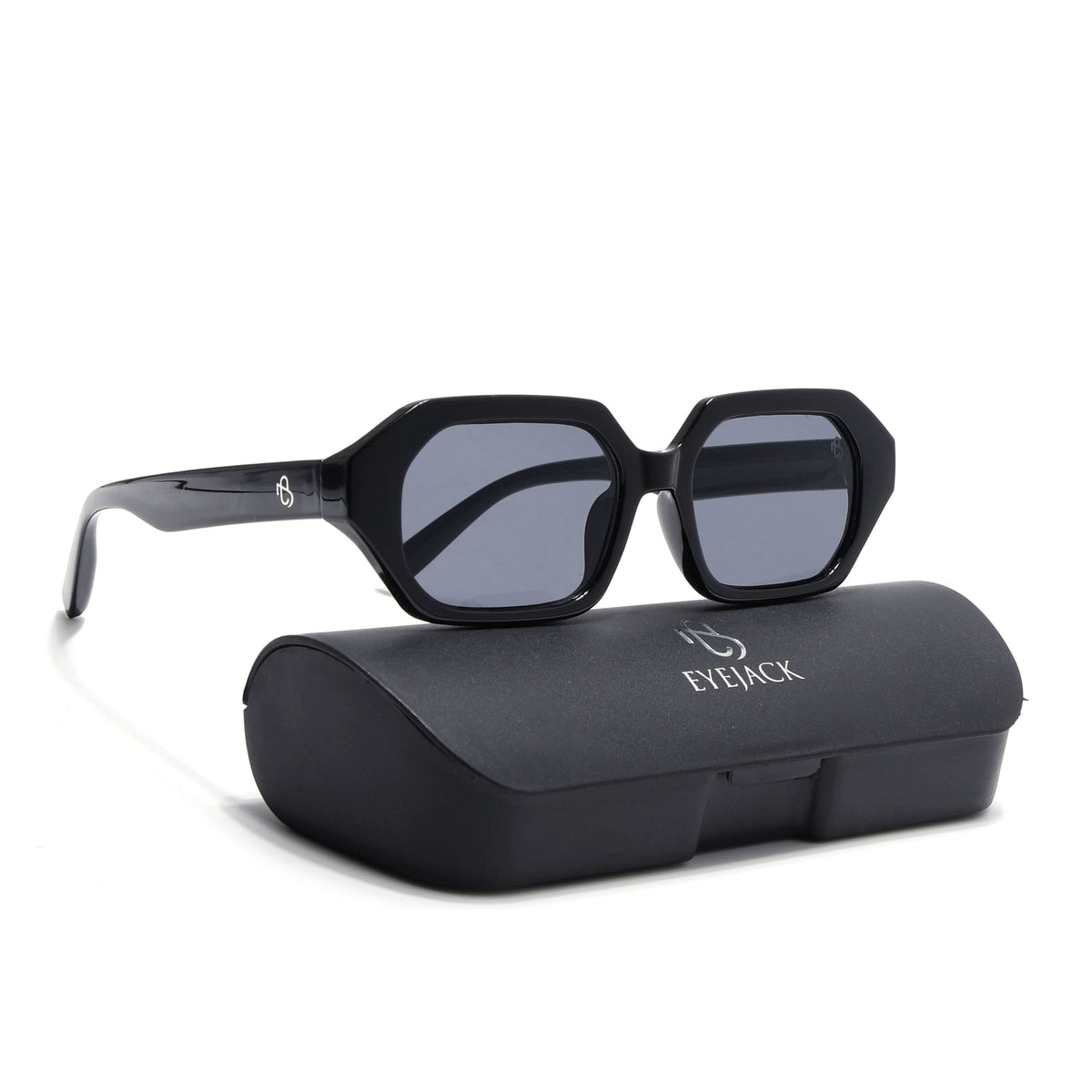 Eyejack Black Square Sunglasses for Men and Women - Style 1254 - view 8