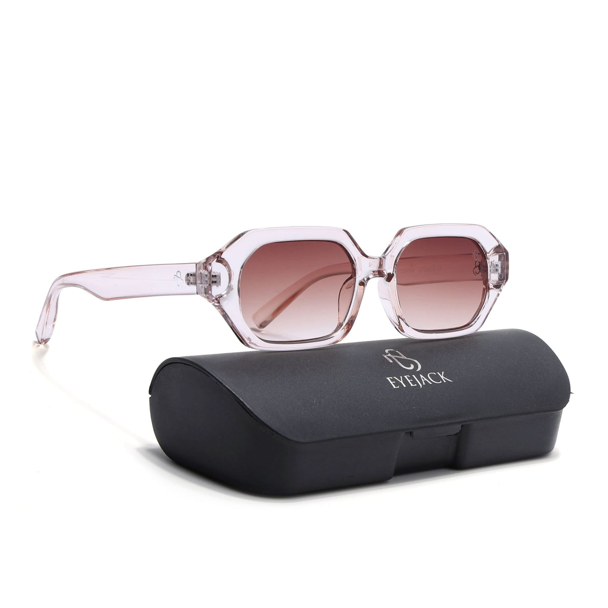 Eyejack Light Pink Square Sunglasses for Men and Women - view 8