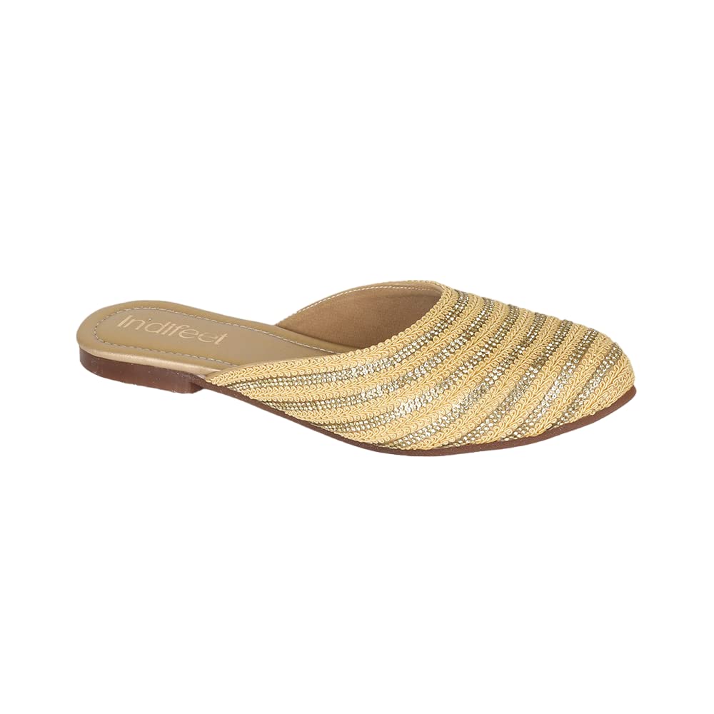 Indifeet Traditional Mules for Women - Yellow - Size 6
