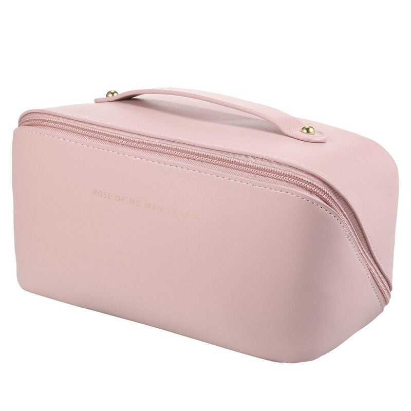 Buddy Cares Large Capacity Travel Cosmetic Bag – Waterproof Makeup Bag with Handle & Divider – Detail View