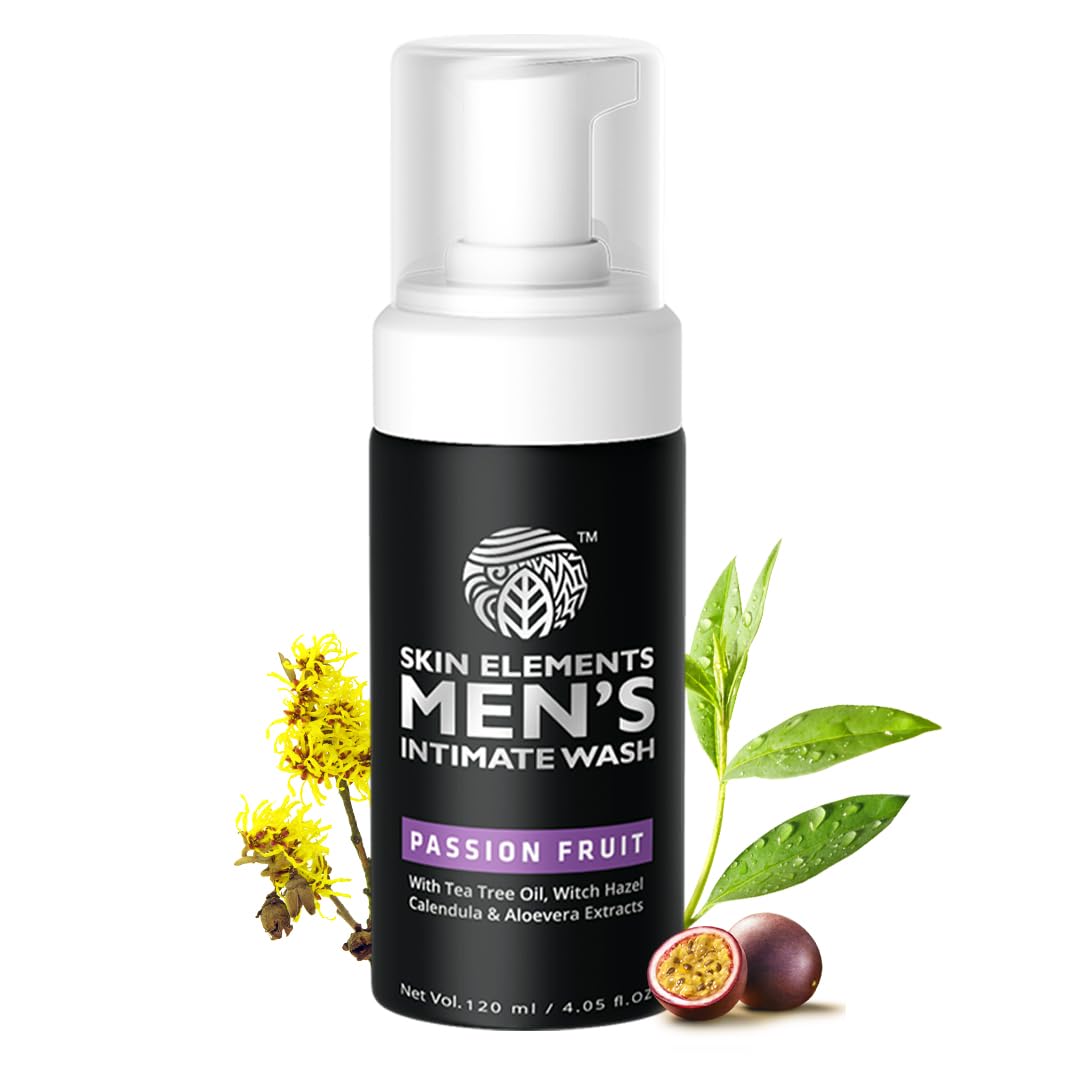 Skin Elements Intimate Wash for Men | pH Balanced Foaming Wash with Passion Fruit | Soothes, Refreshes & Maintains Hygiene | 4.05 fl. oz.