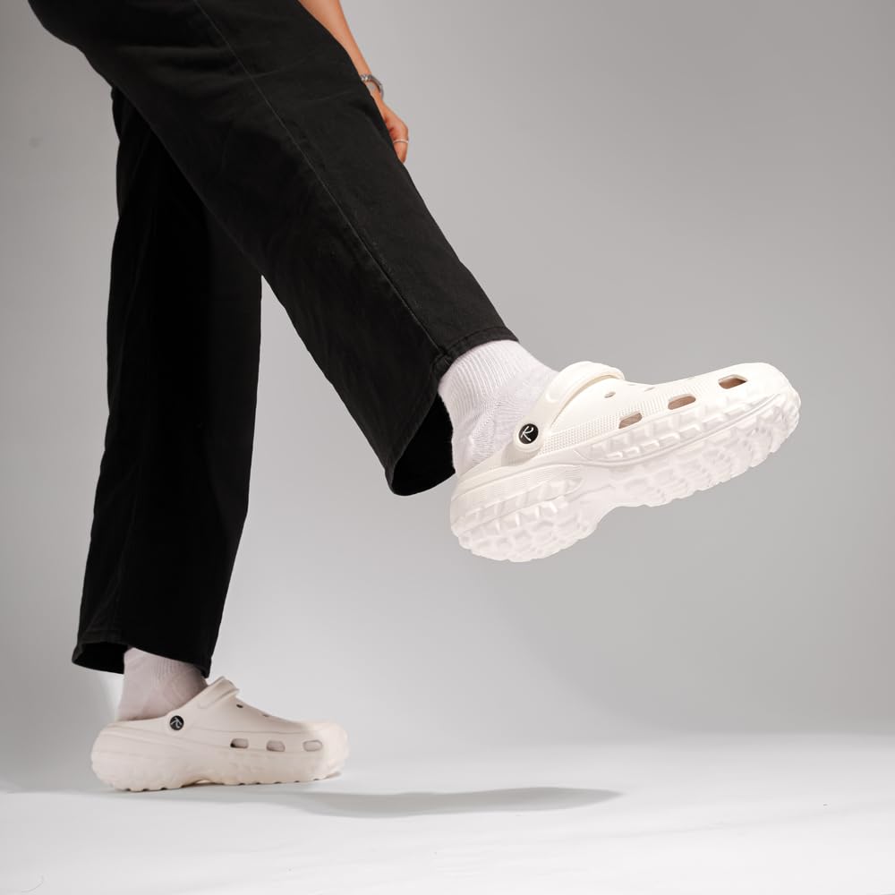Indifeet Casual Waterproof Clog Shoes for Women - White and Pink - Image 2