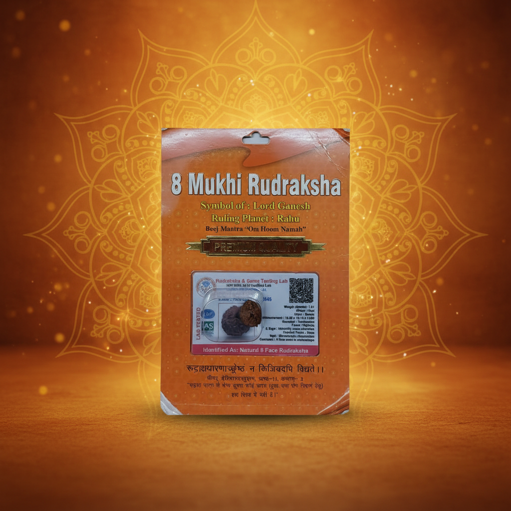8 Mukhi Rudraksha Bead – Ganesha Blessing Sacred Natural Rudraksha