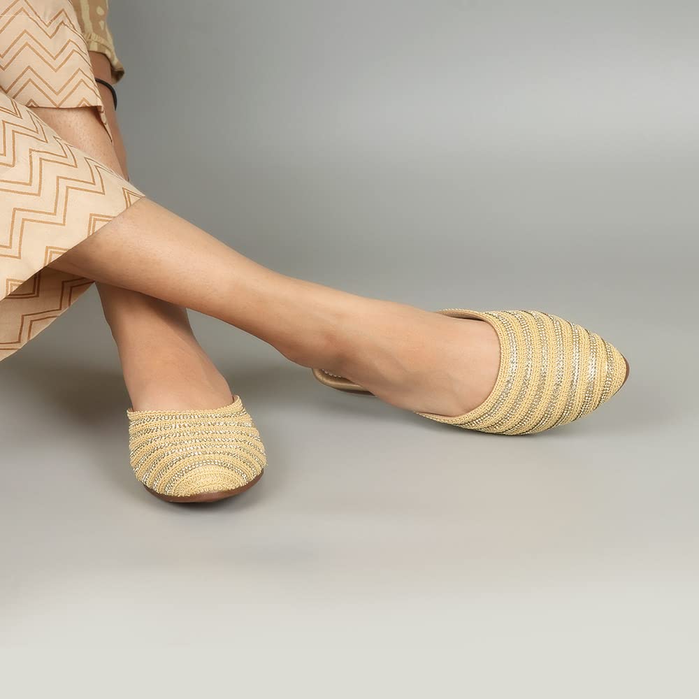 Indifeet Traditional Mules for Women - Yellow - View 4