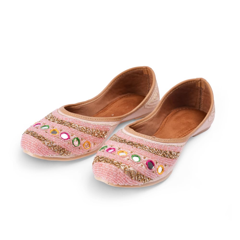 Indifeet Jutti for Women - Peach - Image 1