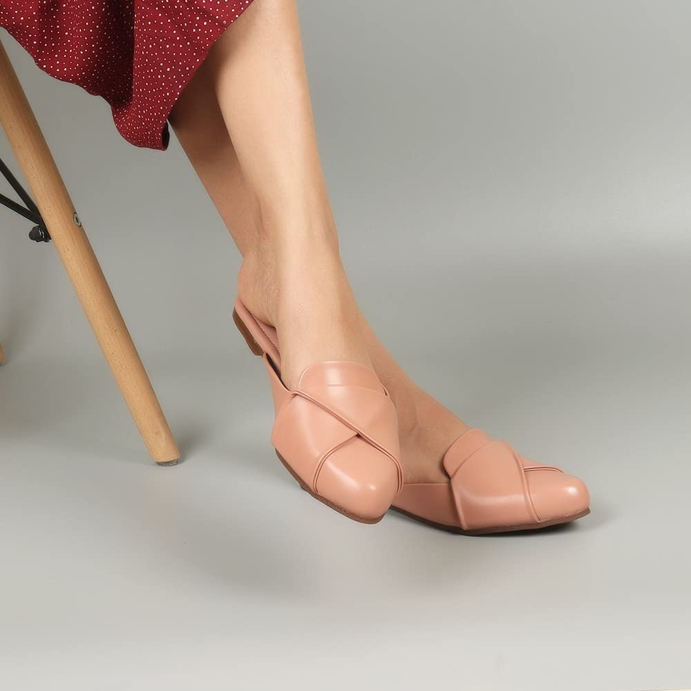 Indifeet Formal Mules for Women - Peach - View 4