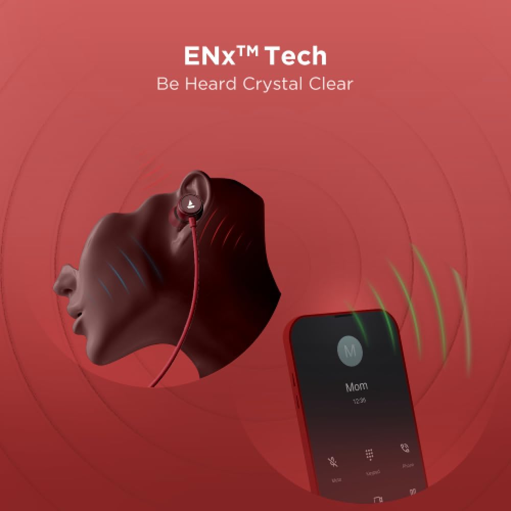 boAt Rockerz 195 Pro Bluetooth Wireless in Ear Neckband W/Up to 20 Hrs Playtime,40 Ms Low Latency Beast Mode (Maroon Maverick)