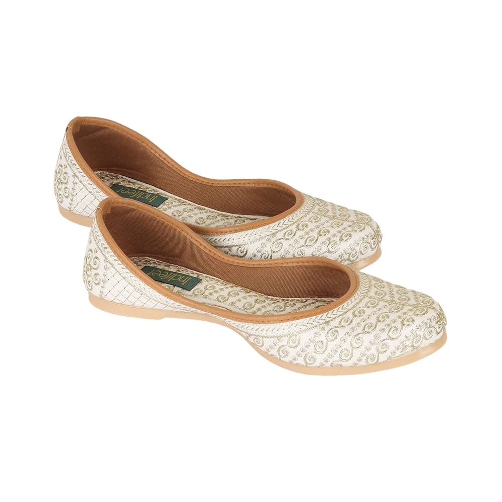 Indifeet Jutti for Women - Cream - Image 5