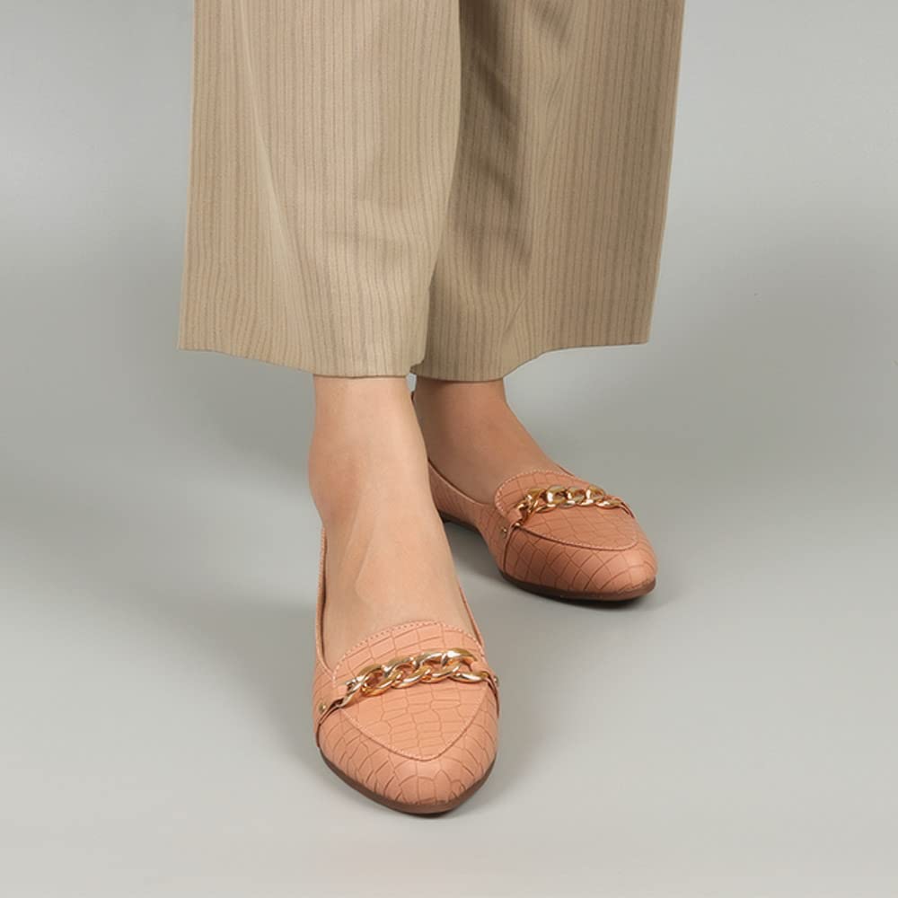 Indifeet Ballerina Shoes for Women - Peach - View 3