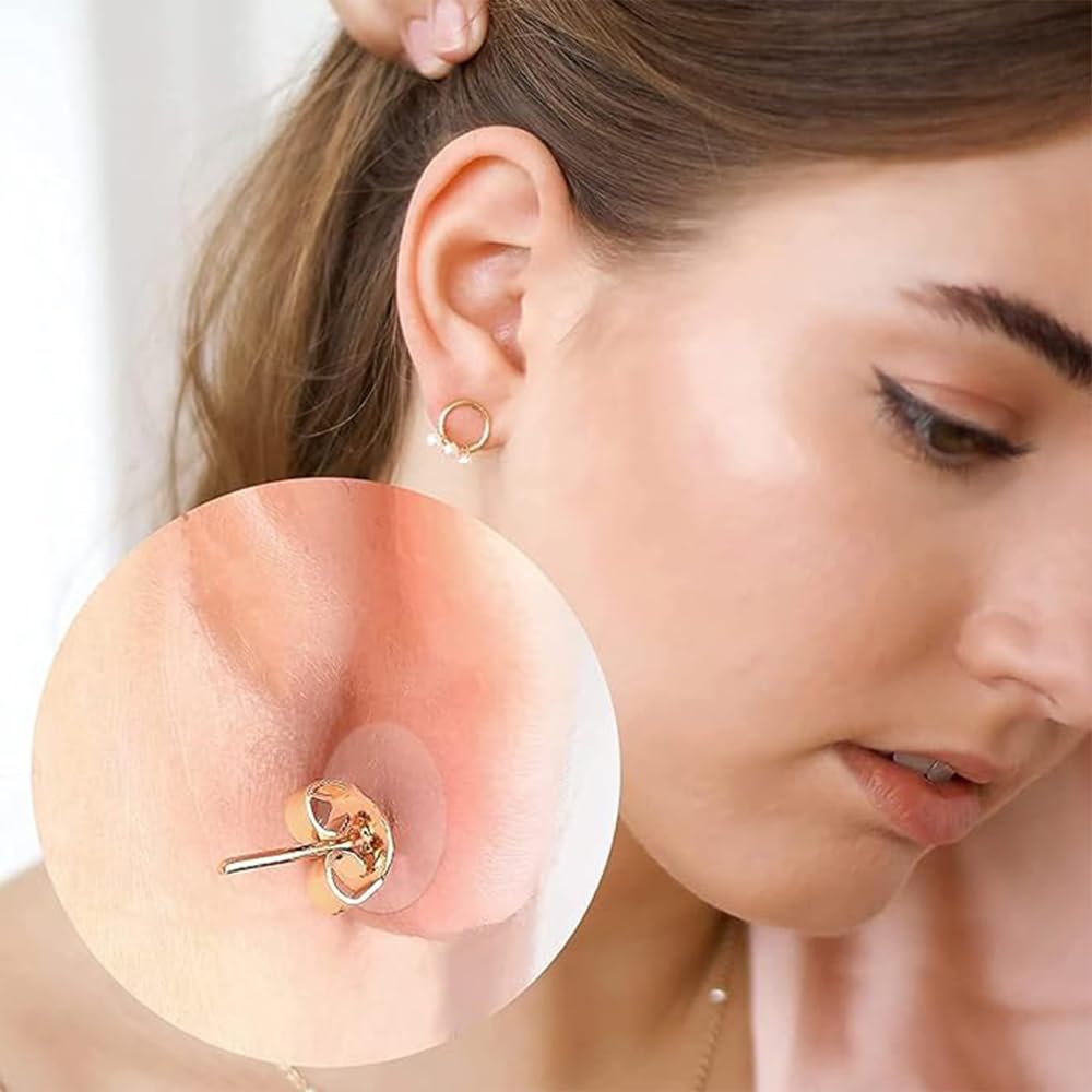 Sanfe Invisible Earlobe Patches For Pierced Ears Hide The Look of Torn or Stretched Piercings - Protect Ear Lobes from Tearing