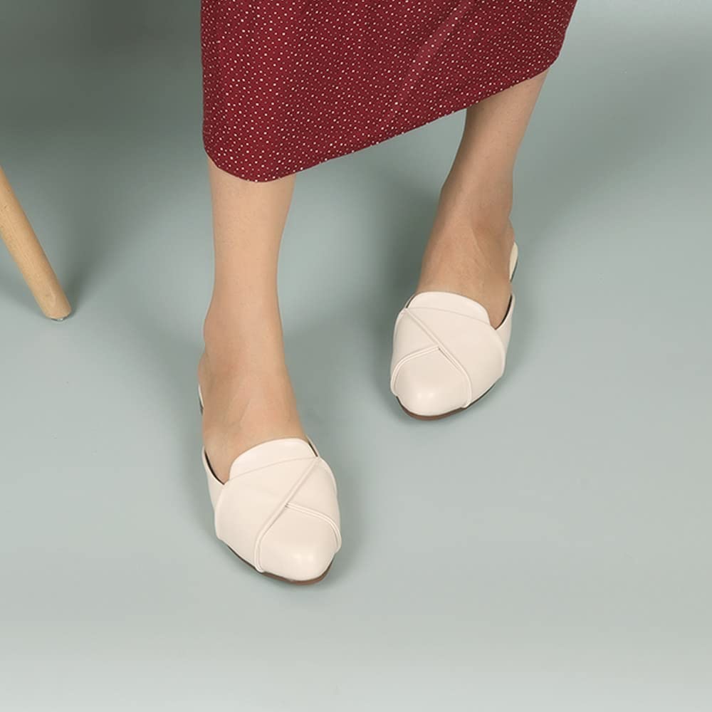 Indifeet Formal Mules for Women - Beige - View 4
