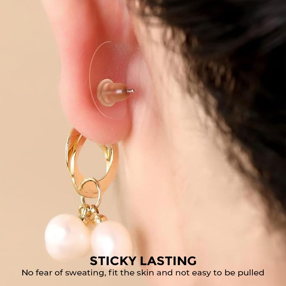 Sanfe Invisible Earlobe Patches For Pierced Ears Hide The Look of Torn or Stretched Piercings - Protect Ear Lobes from Tearing