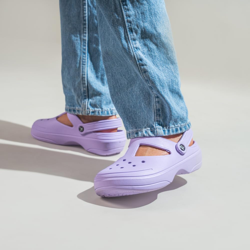 Indifeet Casual Waterproof Clog Shoes for Women - Purple - Image 5