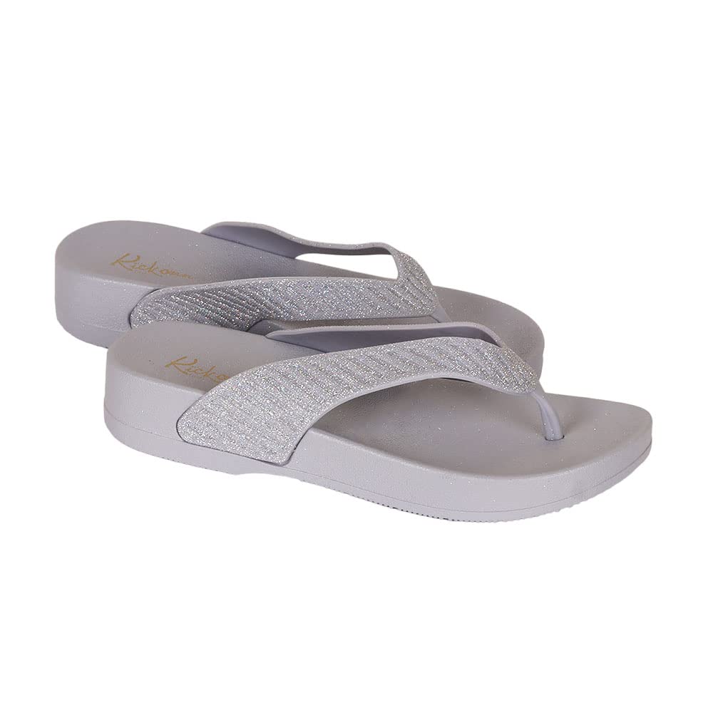 Indifeet Comfortable Thong Chappals for Women - Grey - Image 5
