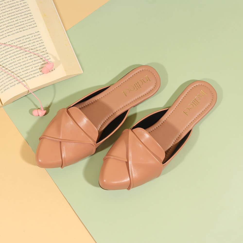 Indifeet Formal Mules for Women - Peach - View 2