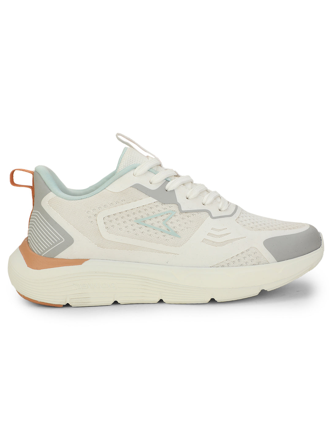 Power Women White Lace-up Oxford Sports Shoes - White - View 2