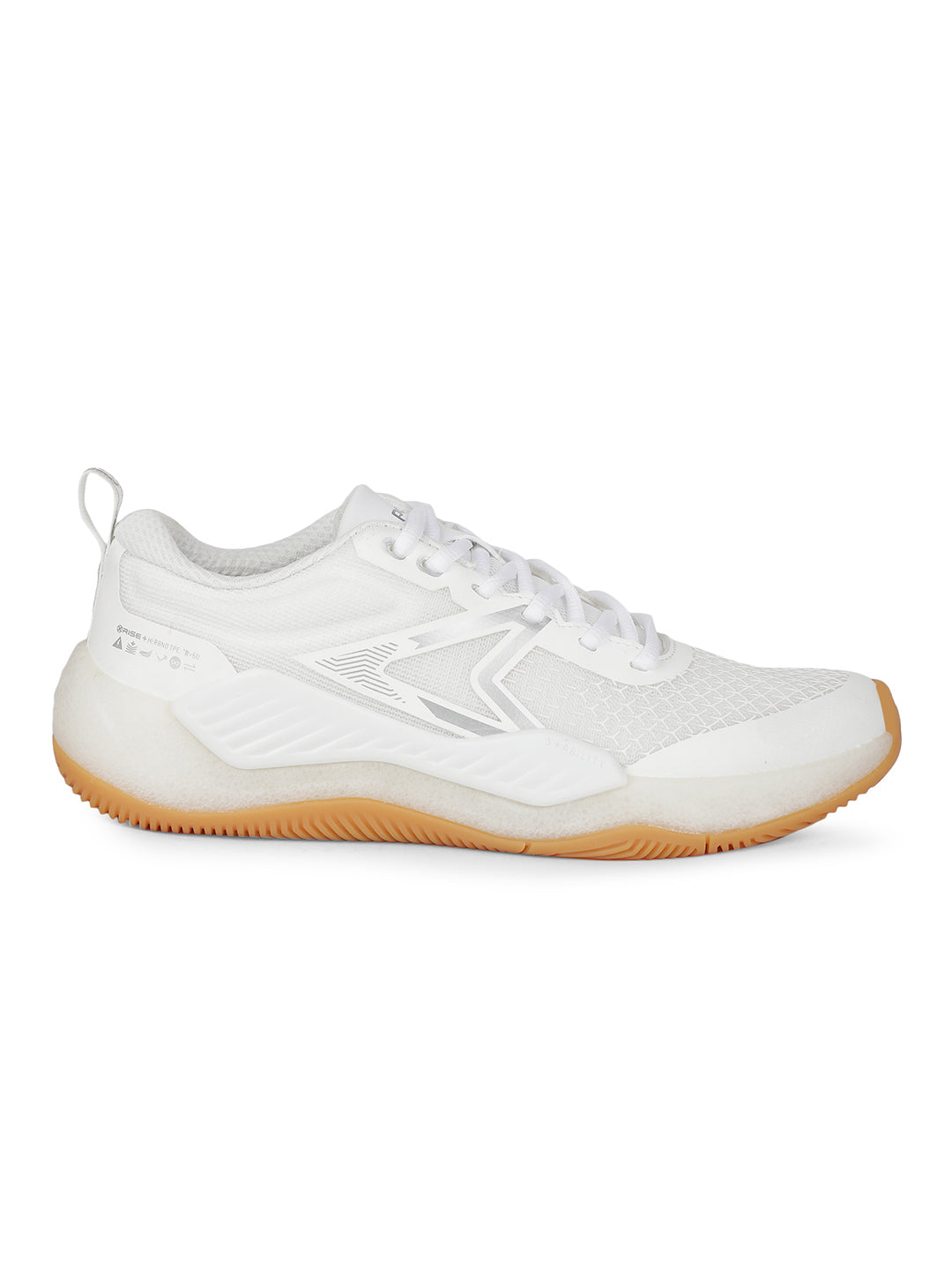 Power Women White Lace-up Oxford Sports Shoes - White - View 2