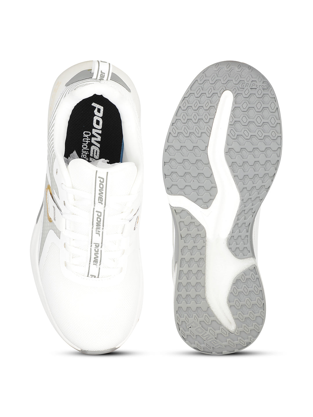 Power Women White Lace-up Oxford Sports Shoes - White - View 4