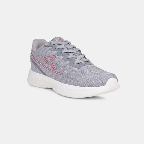 Power Women Grey Lace-up Oxford Sports Shoes