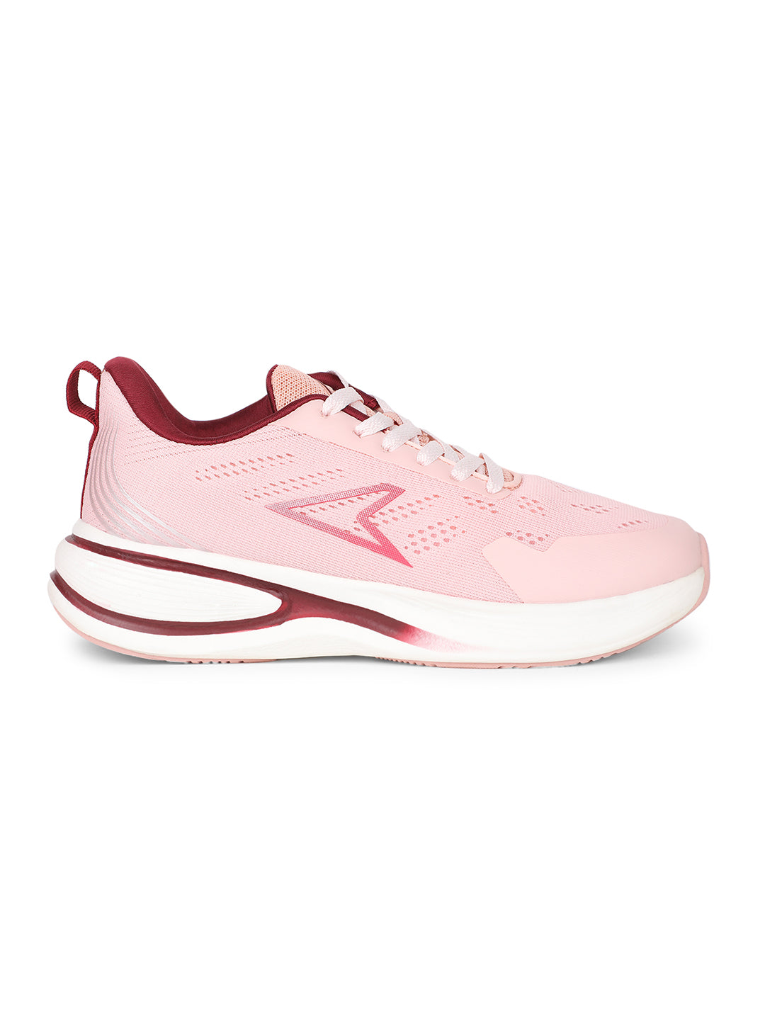 Power Women Pink Lace-up Oxford Sports Shoes - Pink - View 2