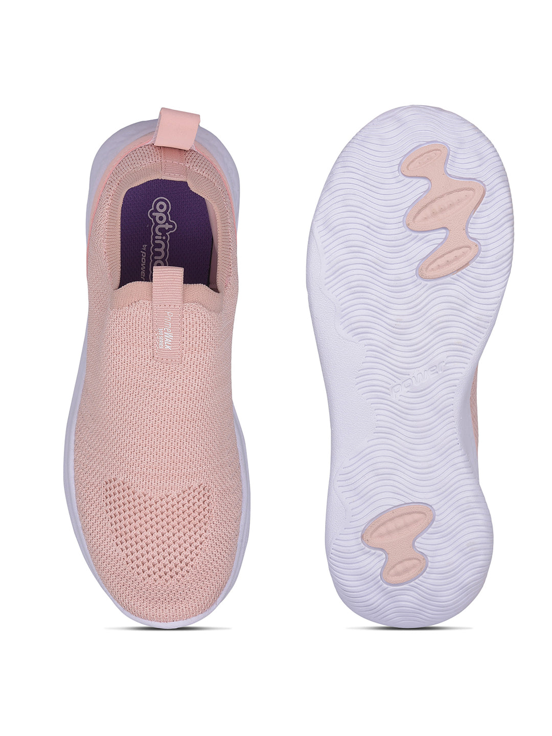 Power Women Peach Slip-on Oxford Sports Shoes - Peach - View 4