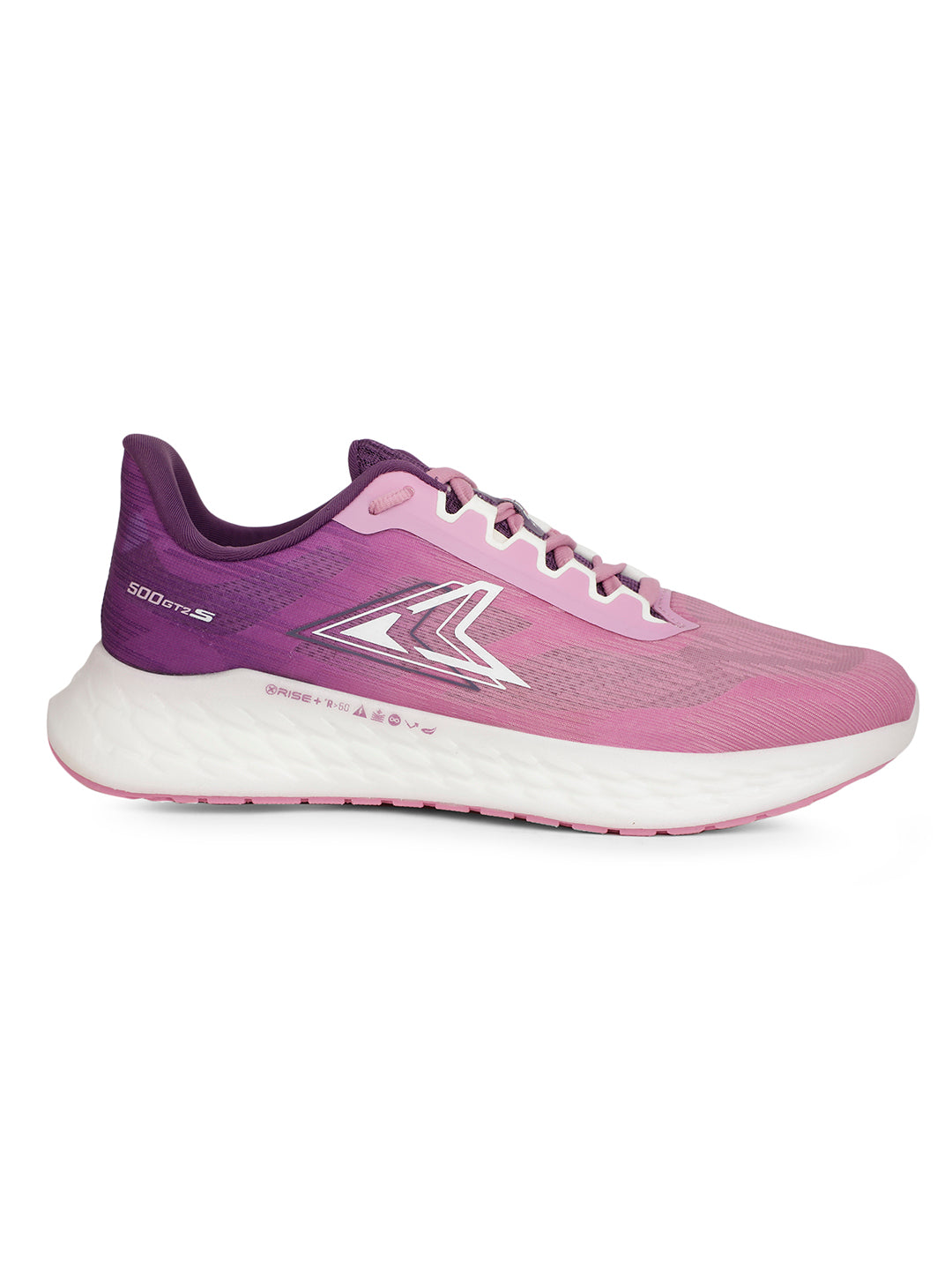 Power Women's Pink Lace-up Running Shoes - Pink