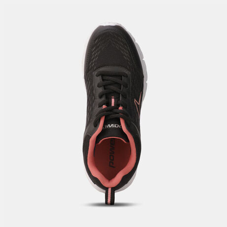 Power Women Black Lace-up Oxford Sports Shoes