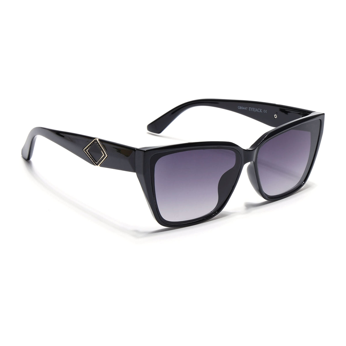 Eyejack Shine Black Cateye Sunglasses for Men and Women - Style 1196 - view 1