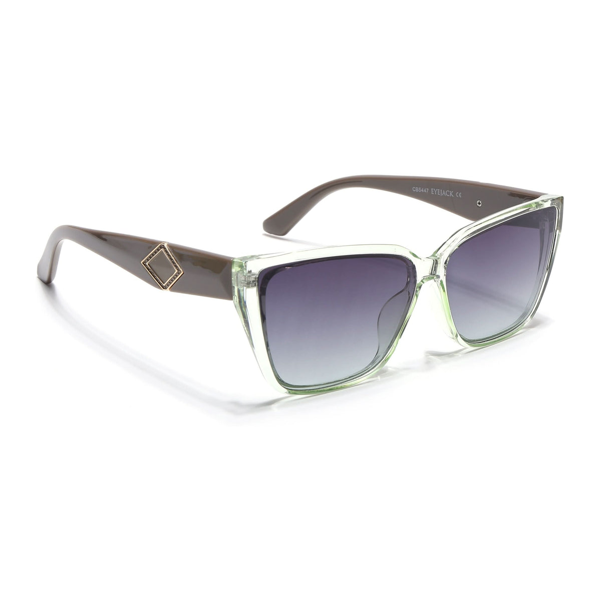 Eyejack Green Cateye Sunglasses for Men and Women - Style 1199 - view 3