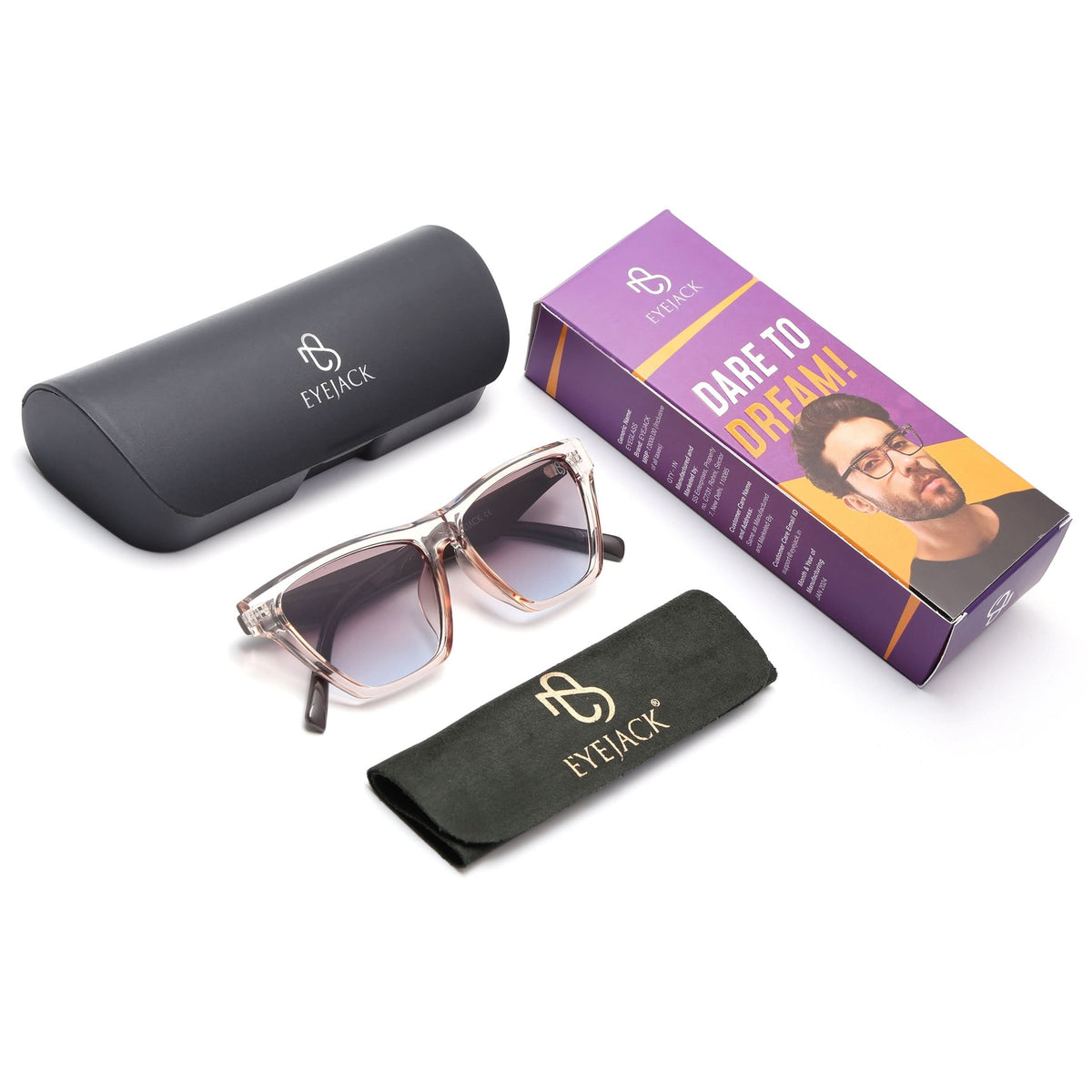 Eyejack Brown Cateye Sunglasses for Men and Women - Style 1291 - detail view