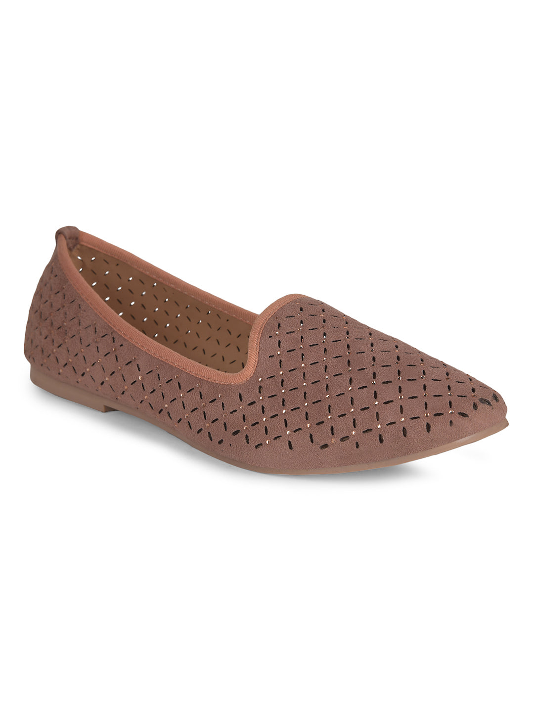 Bata Women's Nude Flat Ballerina Shoes - Nude