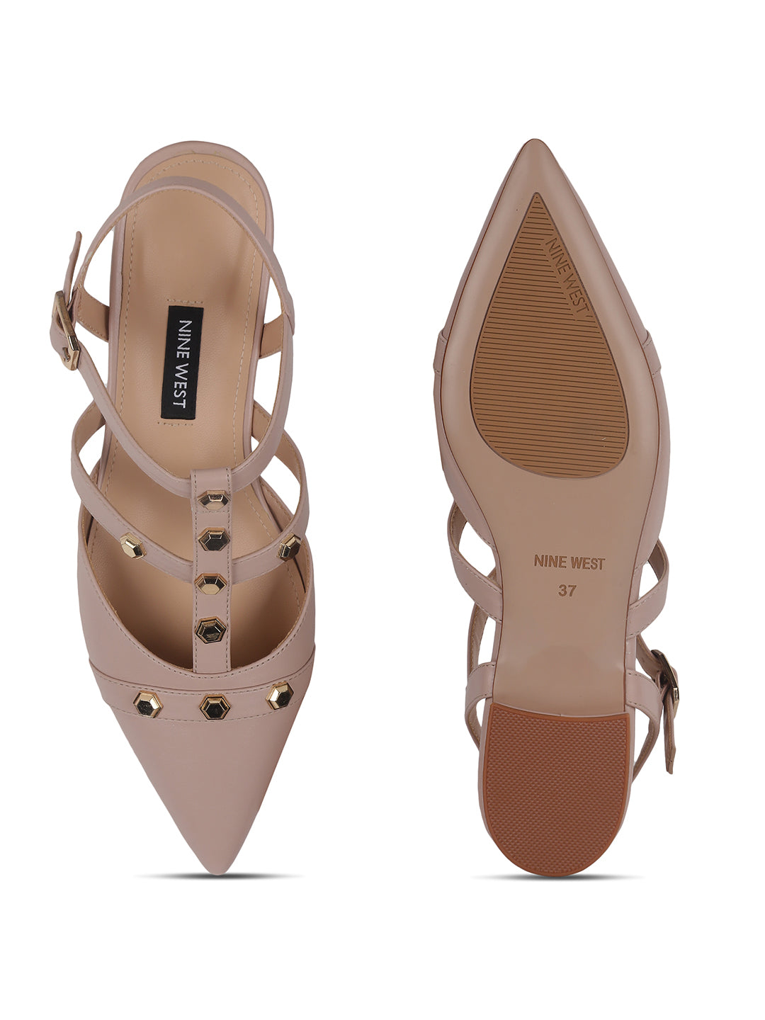 Nine West Women Pointed-Toe Flat Sandal - Nude - View 4