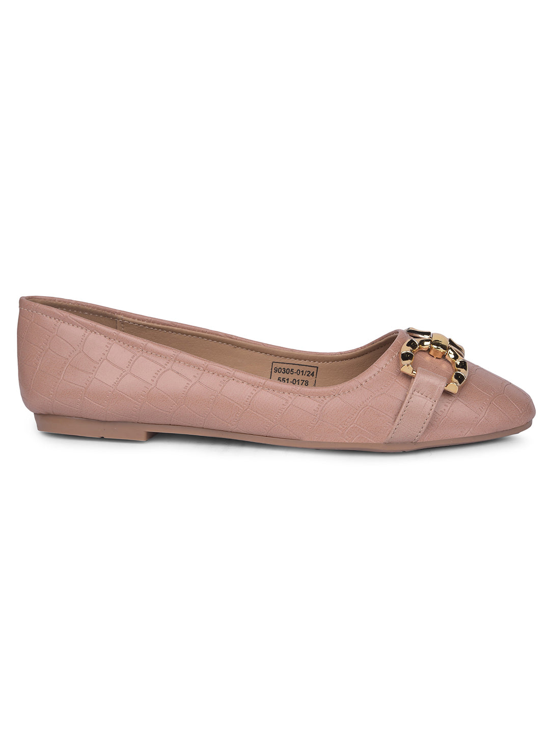 Bata Women Nude Casual Ballet Flat - Nude - View 2