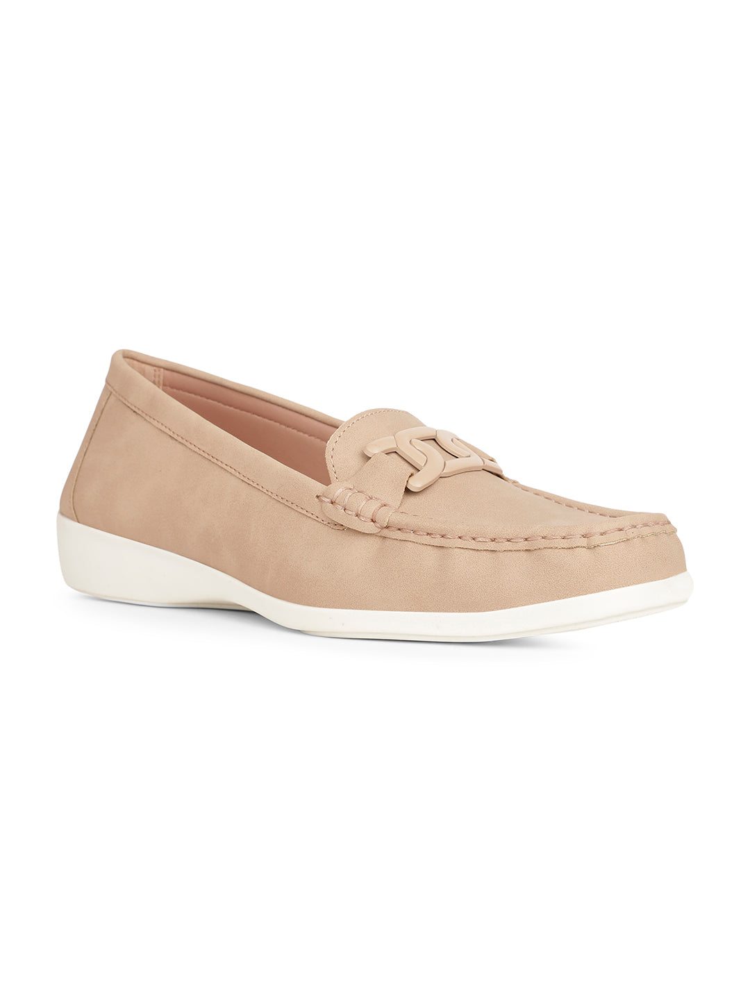 Bata Women Nude Casual Slip-on Loafers - Nude - View 1