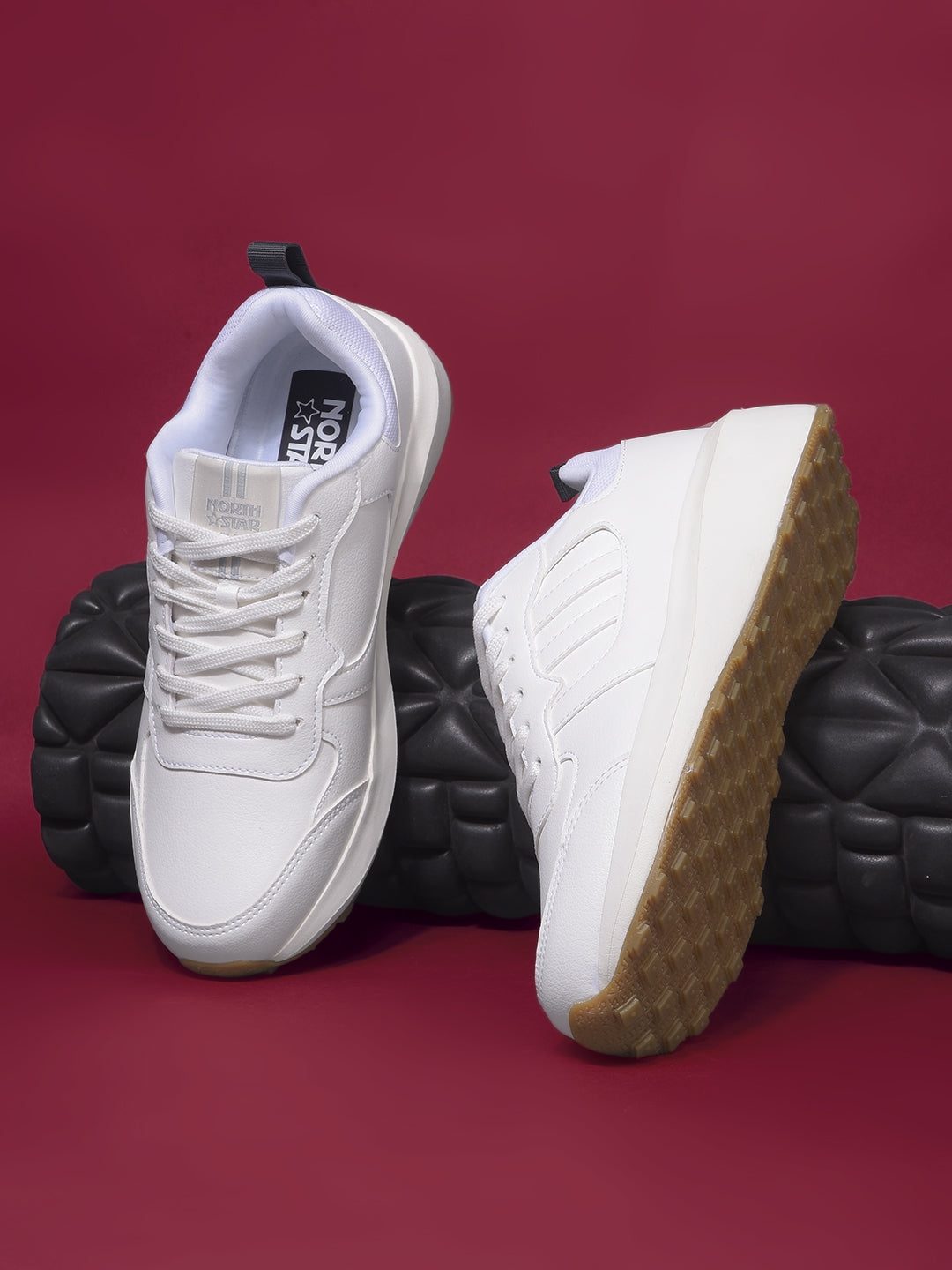 North Star Women White Casual Lace-up Sneakers - White - View 6